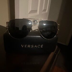 Versace Aviator Sunglasses with Gold Frame